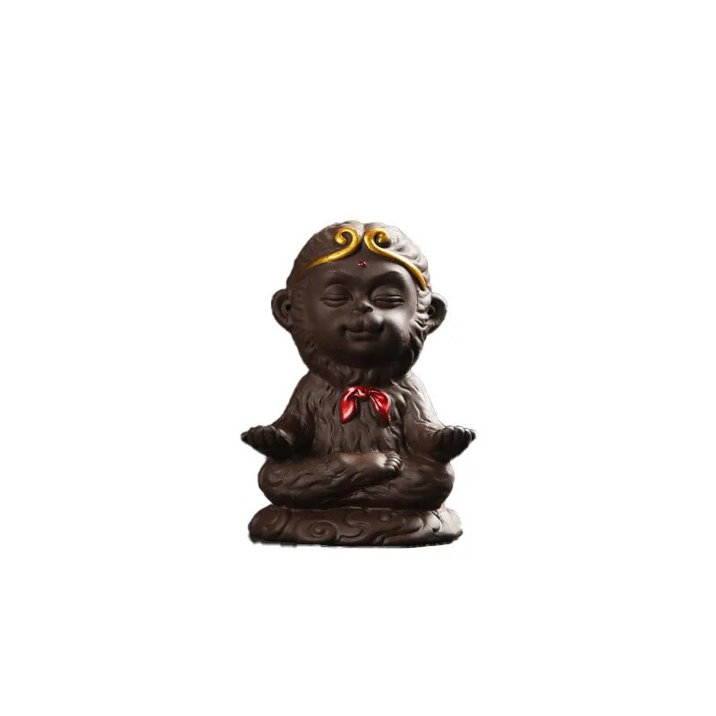 1 gabalas kinų mitinės būtybės beždžionių karaliaus modelio arbatos gyvūnėlis Violetinė molio Kung Fu arbatos rinkinys namų arbatos padėklui ir automobilio dekoravimui