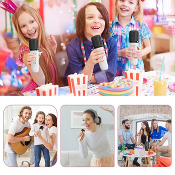 Микрофон Караоке машина Преносима Bluetooth 5.3 PA система високоговорители с 1-2 безжични микрофона Домашна семейна пееща машина