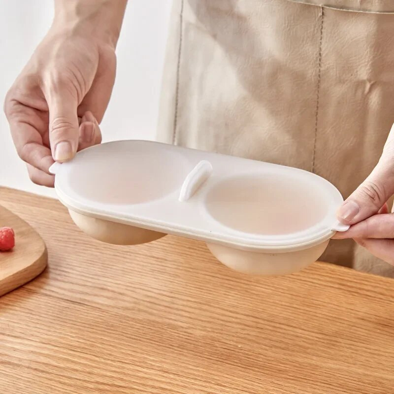 Kiaušinių brakonieriai puikiai iškeptų kiaušinių katilo puodelis , Kiaušinių keptuvės viryklės viryklės viryklės garuose , dvigubi maisto gaminimo įrankiai Mikrobangų krosnelė