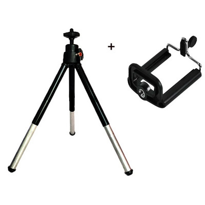 Asztali állvány telefon okostelefonhoz Mini állvány iPhone telefonhoz Tripod mobil fényképezőgéphez Állvány mobiltelefon tartó klipszel