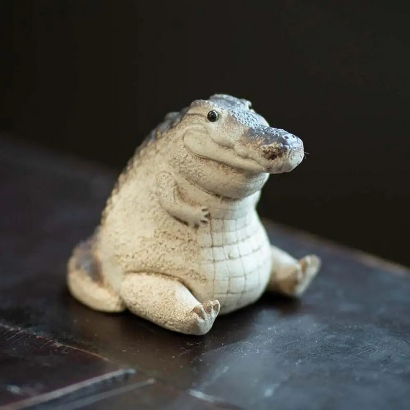 Arbatos figūrėlė Naudinga rankų darbo krokodilo arbatos figūrėlė Akį traukianti arbata augintiniui Rankų darbo krokodilo arbata naminiams gyvūnėliams