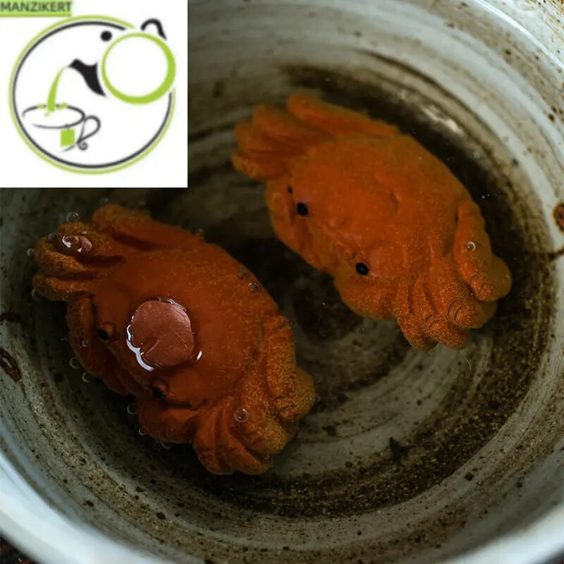 Kinijos Yixing rankų darbo purpurinė molio arbata naminių gyvūnėlių parduotuvė skulptūra krabų statulos papuošalai gyvūnų arbata figūrėlės amatai arbatos rinkinio dekorai