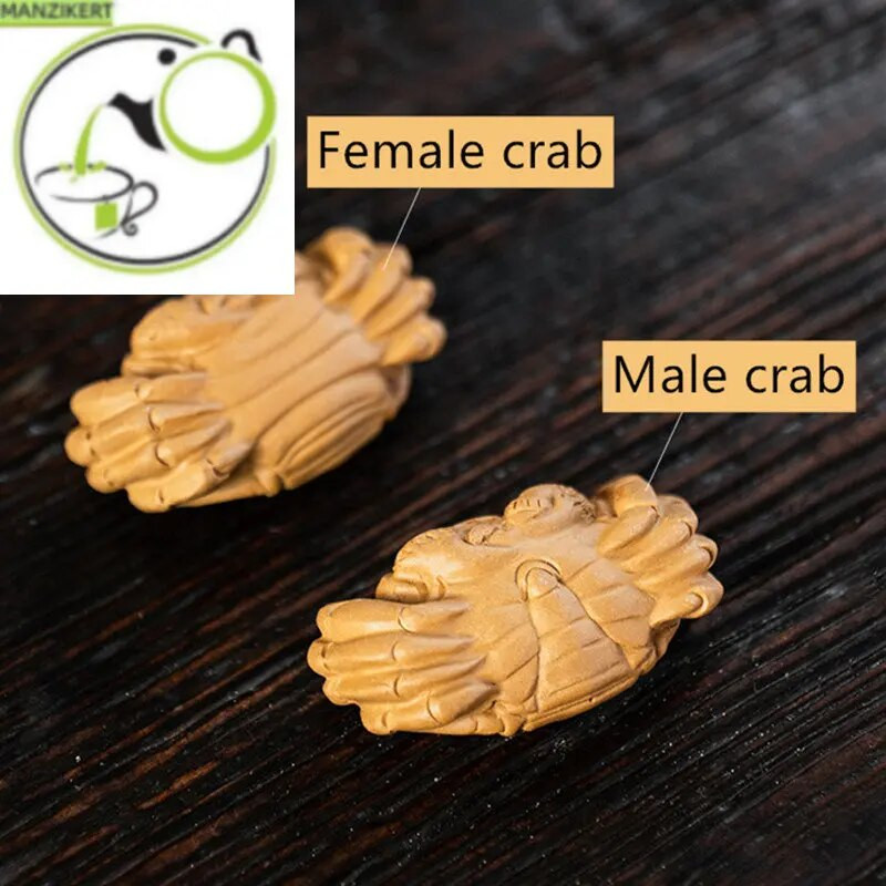 Kinijos Yixing rankų darbo purpurinė molio arbata naminių gyvūnėlių parduotuvė skulptūra krabų statulos papuošalai gyvūnų arbata figūrėlės amatai arbatos rinkinio dekorai