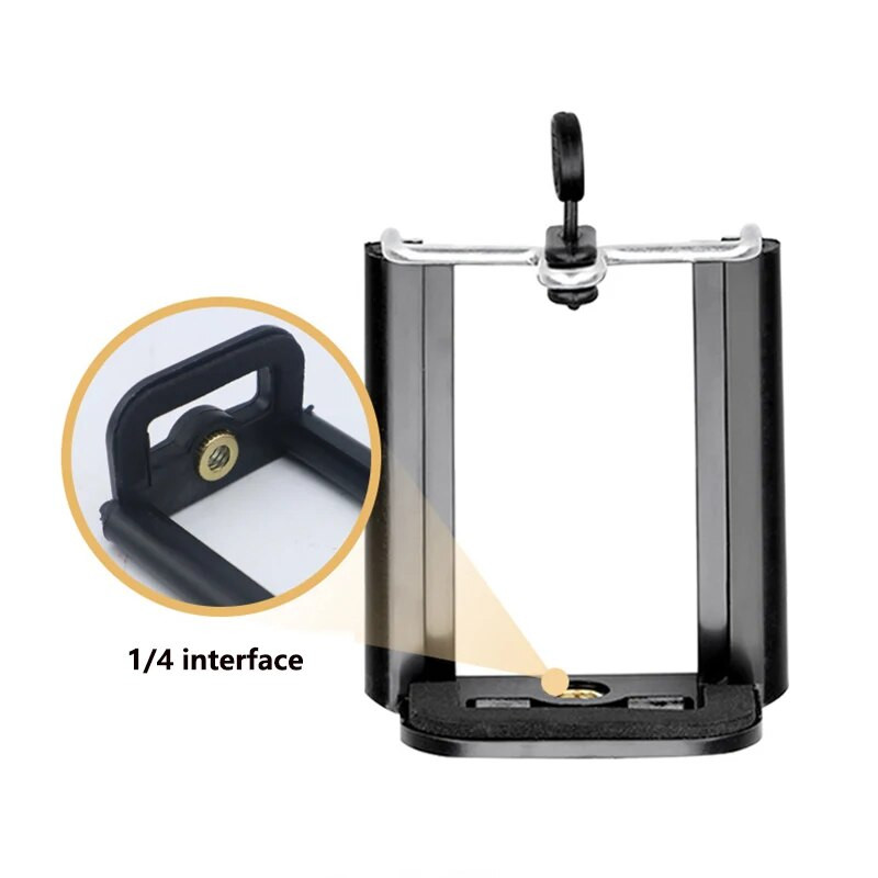 Mobiliojo telefono laikiklis 1/4 colio išmaniojo telefono palaikymas Mobiliojo telefono spaustukas Universalus mobiliojo telefono iPhone stovas trikojo tvirtinimo adapteriui