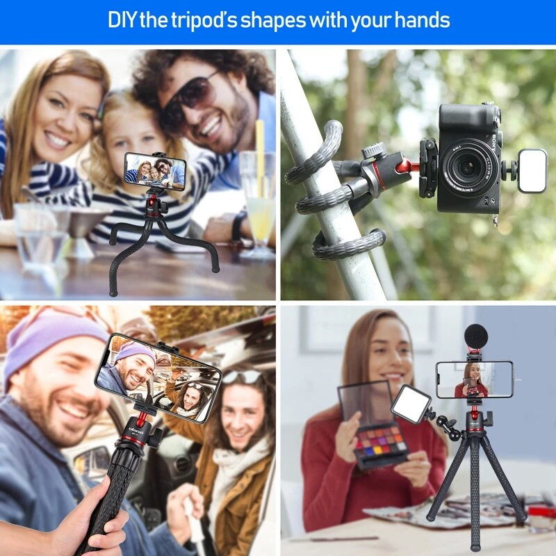 VIJIM Ulanzi MT-11 Flexible Octopus Tripod for Phone DSLR Camera Vlog Portable 2in1 Design Selfie Stick Tripod with Phone Holider