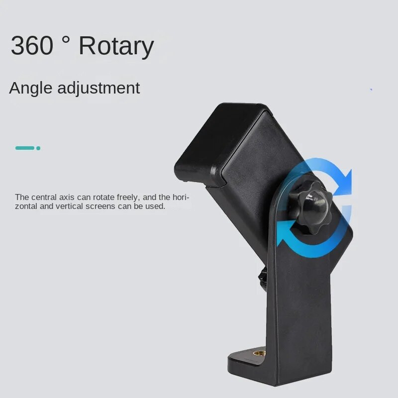 Universalus trikojo tvirtinimo adapteris mobiliojo telefono kirpimo laikiklis, vertikalus 360 laipsnių besisukantis trikojo stovas telefono spaustukas, skirtas iPhone Samsung Xiaomi