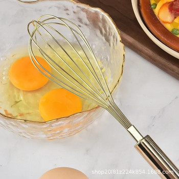 Ръчна бъркалка за яйца от неръждаема стомана Инструмент за миксер за яйца Кухненски прибори Инструмент за печене на торта