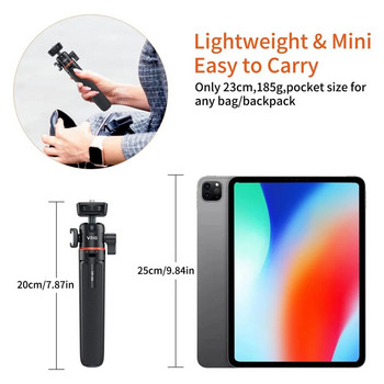Επεκτάσιμο τρίποδο Vlog Extend Selfie Stick τρίποδο για κάμερα GoPro Smartphone Τρίποδα Vlog για μικρόφωνο φως LED