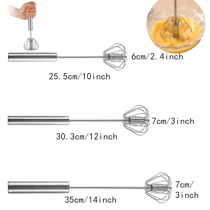 10/12/14 colių pusiau automatinis nerūdijančio plieno kiaušinių plaktuvas, rankinis sukamas plakiklis grietinėlės maišyklės maišytuvas Virtuvės kepimo priedai