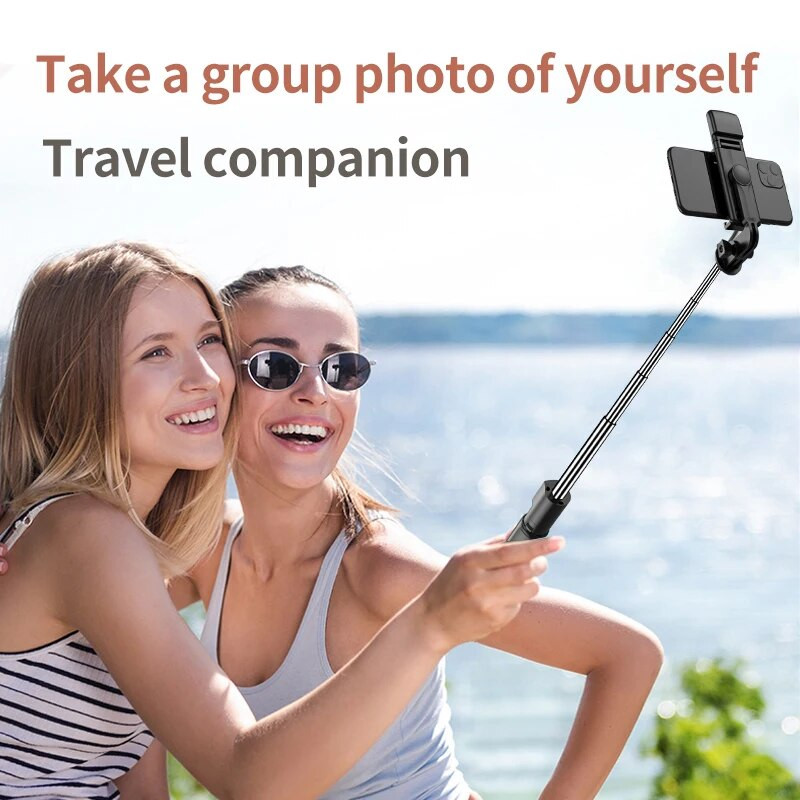 Uus 3-ühes juhtmevaba Selfie statiiv täitevalgustusega Bluetoothi katikuga kaugjuhtimispult Kaasaskantav kokkupandav monopod nutitelefonile