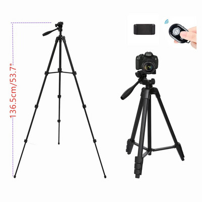 Professzionális alumínium mini állványok Bluetooth kamerával Állványállvány kamerás telefonhoz okostelefonhoz iphone Xiaomi Huawei Max 136CM