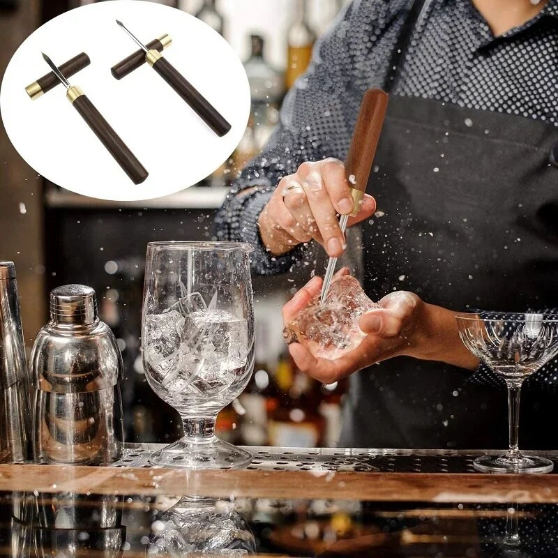 1 vnt arbatos adatos įrankis, nerūdijančio plieno ledo kirtikliai, nerūdijančio plieno ledo rinktuvas su apsauginiu dangteliu ledui skaldyti virtuvės barų stovyklai