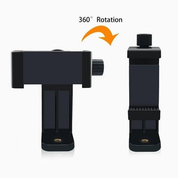 Универсален адаптер за монтиране на статив Държач за машинка за мобилен телефон Вертикална 360 въртяща се стойка за статив за iPhone X 7 плюс триножник Samsung