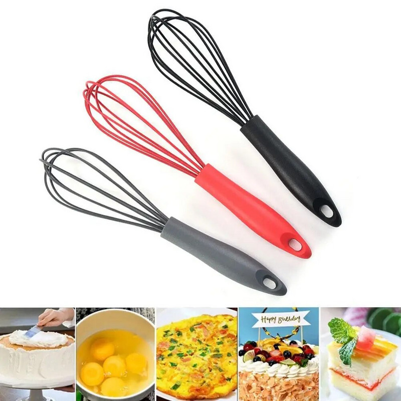 1kom višenamjenski rotacijski ručni mikser za mućenje jaja Mini plastični kuhinjski alat za mućenje jaja Mješalica za jaja Silikonski, ekološki prihvatljiv
