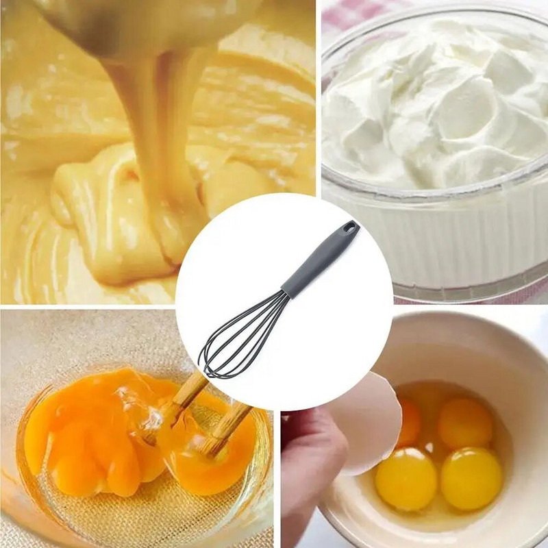 1kom višenamjenski rotacijski ručni mikser za mućenje jaja Mini plastični kuhinjski alat za mućenje jaja Mješalica za jaja Silikonski, ekološki prihvatljiv