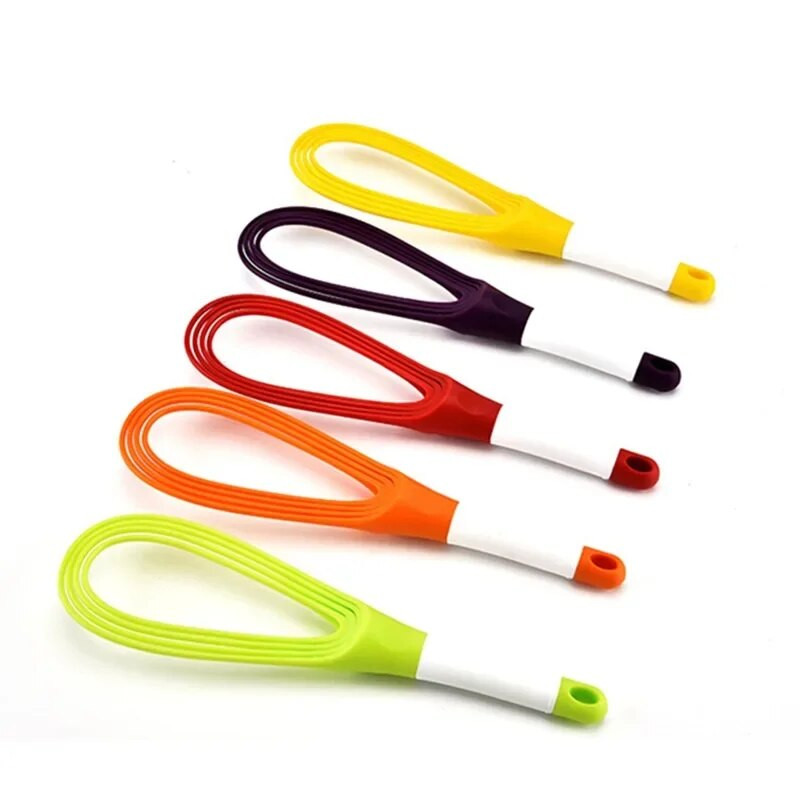 Gadget de bucătărie 1 buc. Balon rotativ multifuncțional și tel plat Bătător de ouă Blender de mâna din plastic frământat aluat Blender de ouă Instrumente