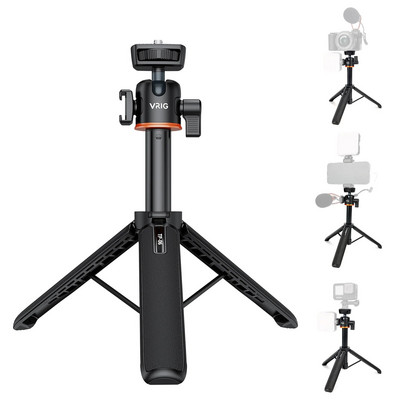 VRIG TP-06 Selfie Sticki statiivi alus alumiiniumsulamist 1/4-tolline külmakinnitusega pööratav kuulpea 55 cm 1,5 kg koormus otseülekandeks