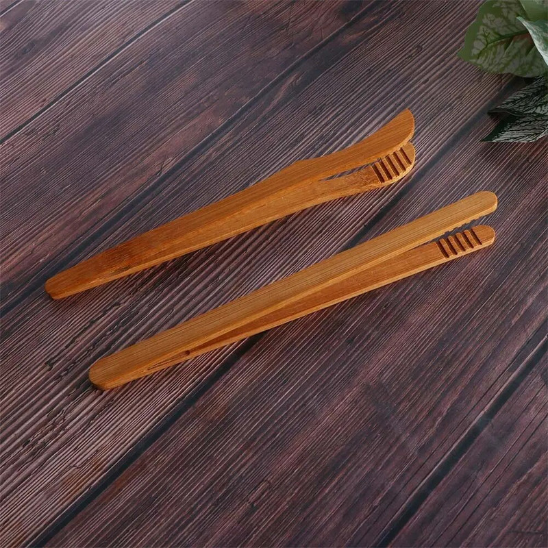 1/2/4 vnt medinės arbatos spaustukai natūralūs bambuko pincetai virtuvės salotos, maisto skrebučiai, skirti virti duonai, cukraus priedai, didmeninė prekyba