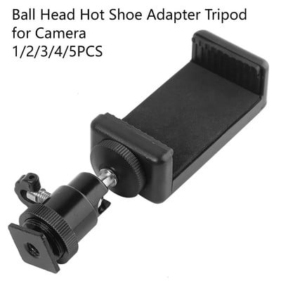Ball Head Hot Shoe Adapter Tripod with Sufficient Durability and Ruggedness Mount Phone Clip Holder 1/4 Screw for Camera