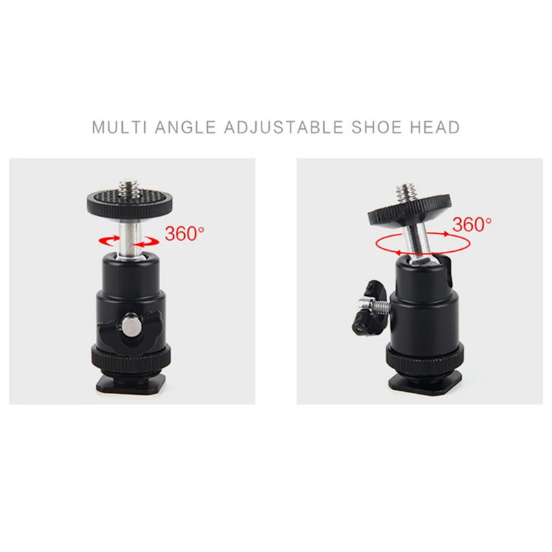 Τρίποδα προσαρμογέα ζεστού παπουτσιού με κεφαλή μπάλας με επαρκή αντοχή και ανθεκτικότητα Βάση στήριξης κλιπ τηλεφώνου 1/4 βίδα για κάμερα