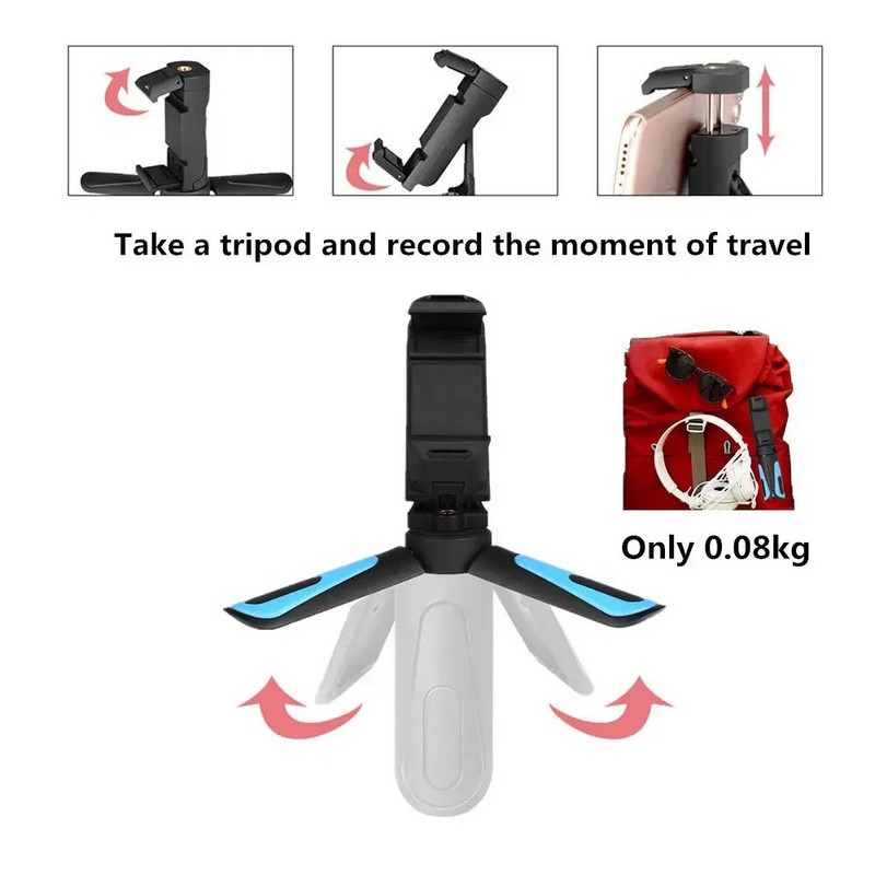 Cimapr 360 rotacinis vertikalus fotografavimas 2 viename mini trikojo telefono laikiklis, skirtas iPhone Max Xs X 8 7 Plus Samsung S8 S9 Piexl 2 3