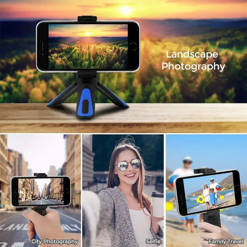 Cimapr 360 rotacinis vertikalus fotografavimas 2 viename mini trikojo telefono laikiklis, skirtas iPhone Max Xs X 8 7 Plus Samsung S8 S9 Piexl 2 3