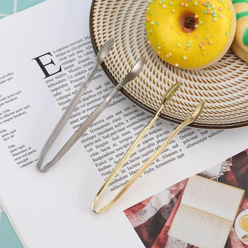 Nerūdijančio plieno vakarėlis duona arbata Desertinis baras Virtuvės reikmenys Maisto patiekimo spaustukai Ledo žnyplės Cube Cube Žnyplės