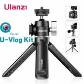 Ulanzi U-Vlog lite mini trikojis su 360 kamuolio galvute ir šalto bato asmenukių lazdele stalinis trikojis, skirtas fotoaparatui iPhone Android Phone DSLR