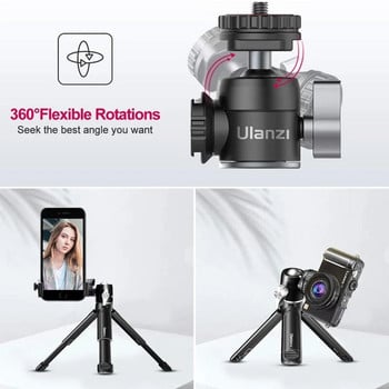 Μίνι τρίποδο Ulanzi U-Vlog lite με κεφαλή 360 μπάλας και επιτραπέζιο τρίποδο Selfie Stick κρύου παπουτσιού για φωτογραφική μηχανή iPhone τηλέφωνο Android DSLR