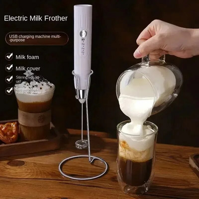 Bata de lapte cu două capete Accesorii de bucătărie Mixer de copt Încărcare USB Batător electric de ouă 2-în-1 Agitator de cafea Instrumente Gadget-uri Bar