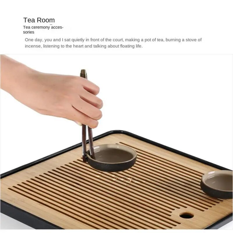 Natūralaus bambuko pincetas Patogus medinis bambuko medinis arbatos spaustukas arbatos pincetas pincetas arbatos spaustukas neslystantis pjūklo danties arbatos puodelio spaustukas