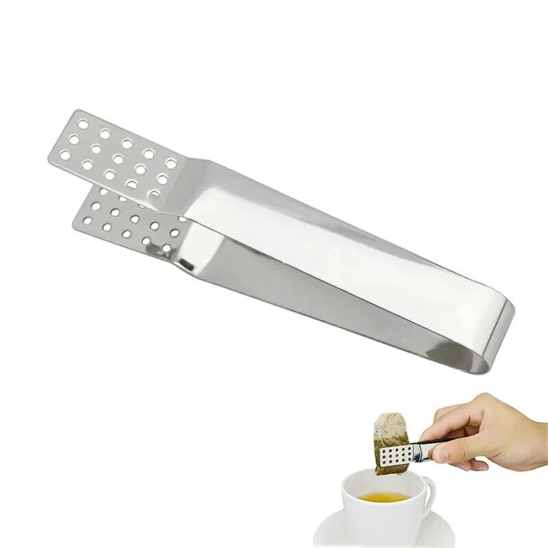 Mini cukraus spaustukas arbatos lapų sietelis Naujas daugkartinio naudojimo nerūdijančio plieno arbatos maišelio žnyplės arbatos maišelio spaustuko koštuvo laikiklis Virtuvės priedai