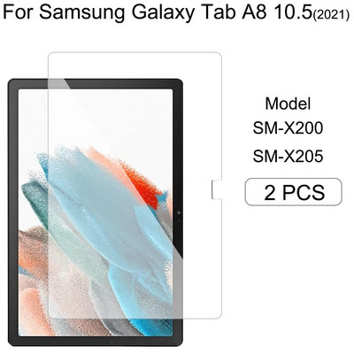 Planšetinis kompiuteris Grūdinto stiklo plėvelė, skirta Samsung Galaxy Tab A8 10,5" 2021 Proof Sprogimo prevencija Ekrano apsauga 2vnt SM-X200 X205