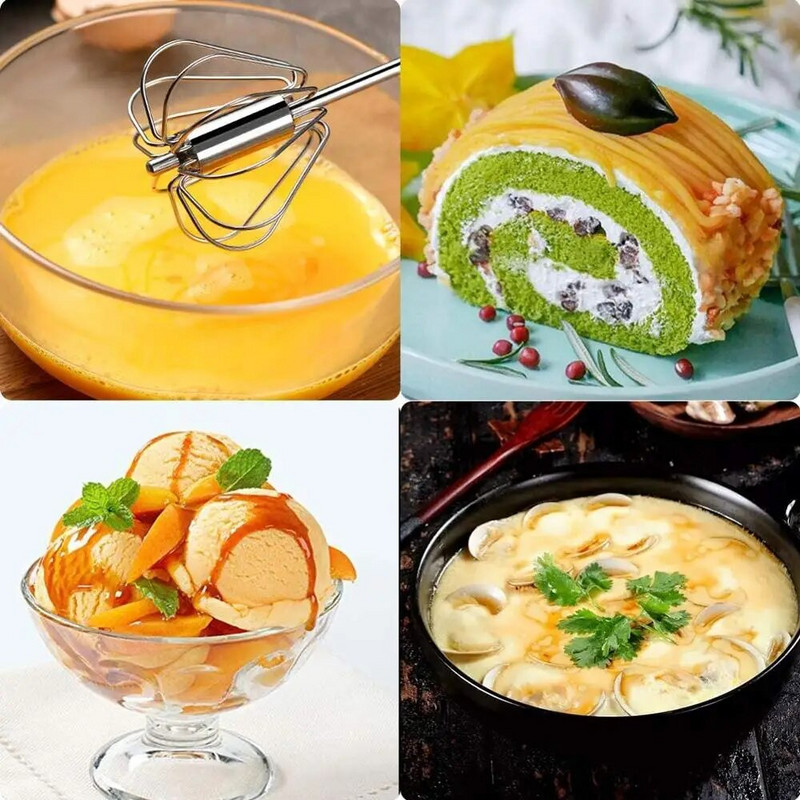 WALFOS nerūdijančio plieno rankinis slėginis besisukantis pusiau automatinis kavos ir pieno maišytuvas kiaušinių plaktuvas rankinis virtuvės gaminimo įrankis