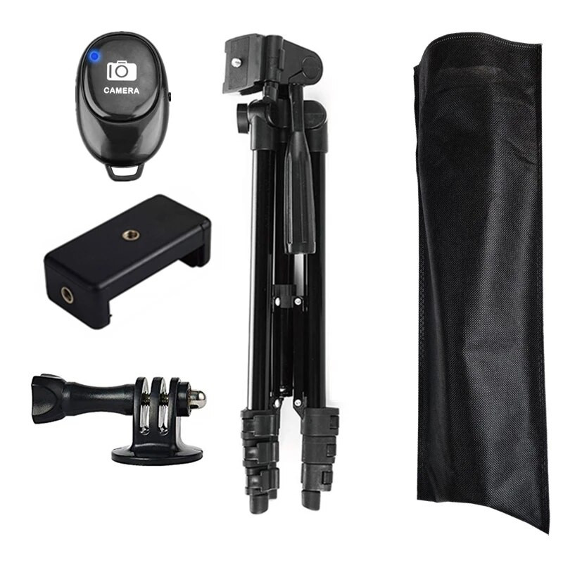 Išmaniojo telefono trikojis Mobiliojo telefono trikojis, skirtas telefonui Trikojis, skirtas mobiliajam telefonui, nešiojamasis stovo laikiklis, asmenukės paveikslėlis