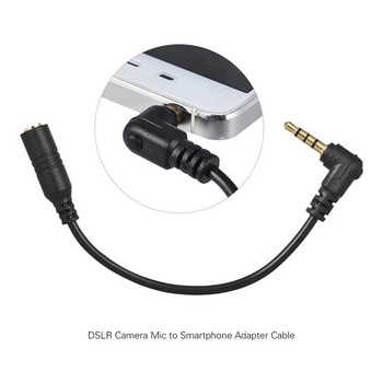 3,5 мм 3-полюсен TRS женски към 4-полюсен TRRS мъжки 90-градусов микрофонен адаптерен кабел под прав ъгъл Аудио стерео микрофонен конвертор