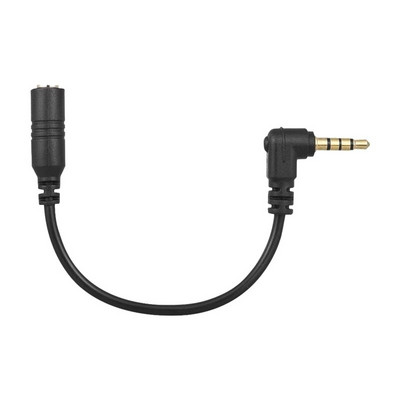 3.5mm 3 Pole TRS Female to 4 Pole TRRS Male 90 Degree Right Angled Microphone Adapter Cable Audio Stereo Mic Converter