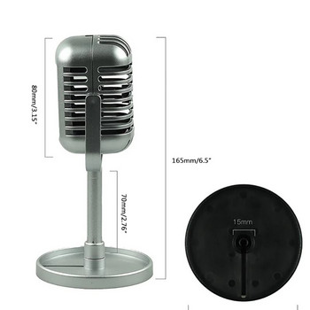 Αναβαθμισμένα ρετρό στηρίγματα μικροφώνου Μοντέλο Vintage Μικρόφωνο Σκηνής Διακόσμηση Τραπεζιού Πλαστικά Ψεύτικο μικρόφωνο αντίκα μικρόφωνο