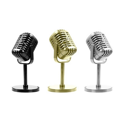 Täiustatud retromikrofoni rekvisiidid mudel vana mikrofoni lavadekoor, plastist võltsmikrofon, antiikmikrofon