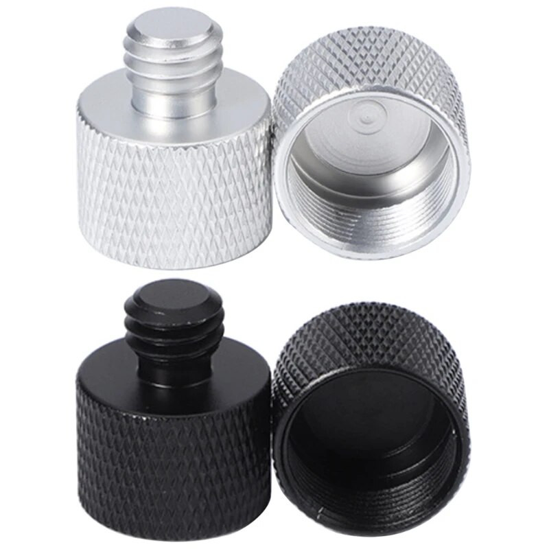 H8WA 2x mikrofono stovo adapteris 5/8 lizdo ir 3/8 vyriško sriegiuoto trikojo tvirtinimo varžtų adapterio komplektas, skirtas mikrofono tvirtinimui ir stovui