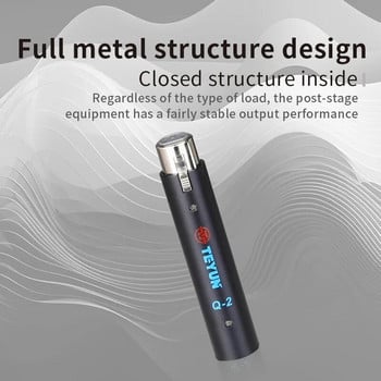TEYUN 48V XLR Dynamic Microphone Preamplifier Mini 28db Gain Metal Structure Ενισχυτής μικροφώνου Φορητός για απόδοση Q-2