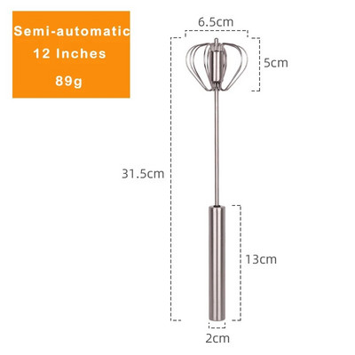 Ημιαυτόματος Αυγοδάρτης, Ανοξείδωτο ατσάλι, Στυλ Πρέσσας Χεριού, Αναδευτήρας Κρέμας, Χειροκίνητος Μίξερ, Οικιακά Αξεσουάρ Κουζίνας Εργαλεία