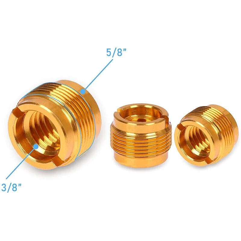 6 gab. Sieviešu vītņoti uzgriežņu skrūvju adapteri Mikrofona skavu turētāja uzgriežņu adapteri mikrofona mikrofona statīvam