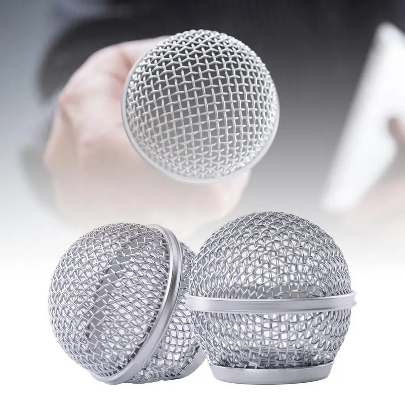 Vadu mikrofona tīkla galvas lodīšu vāciņa nomaiņa, metāla galviņas mikrofona režģis, DIY daļas Shure SM58/Beta58/Beta58a R6A0