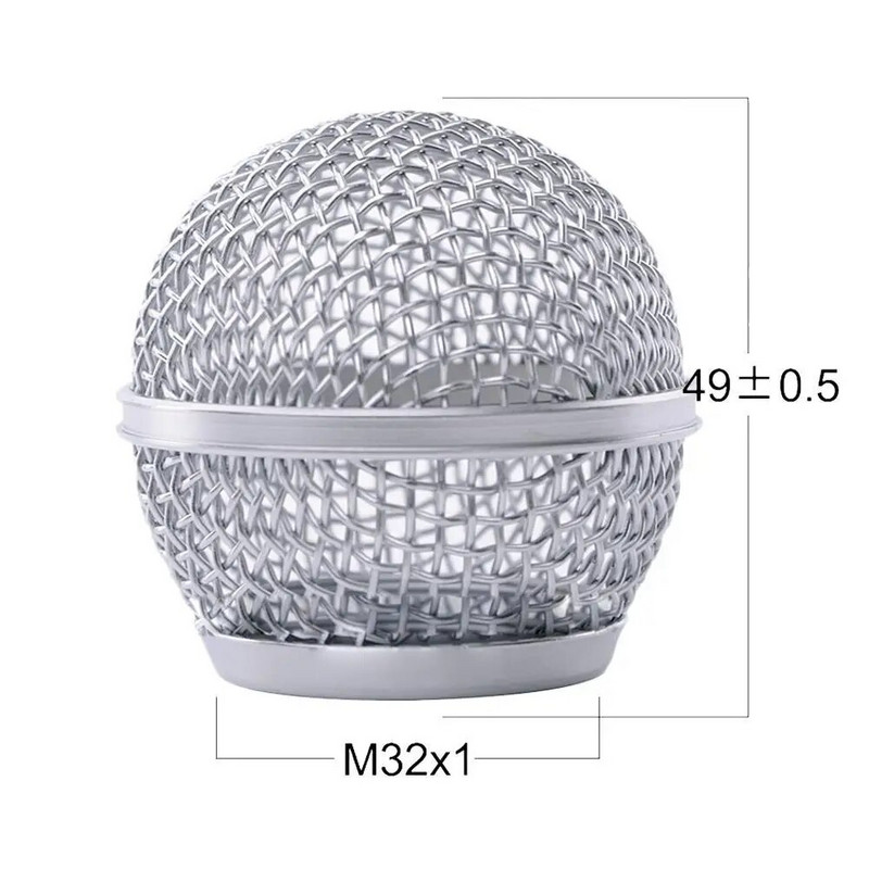 Vadu mikrofona tīkla galvas lodīšu vāciņa nomaiņa, metāla galviņas mikrofona režģis, DIY daļas Shure SM58/Beta58/Beta58a R6A0