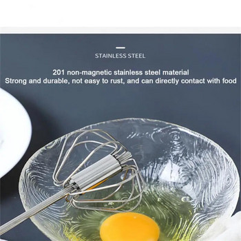 Μίξερ αυγοδάρτη Ημιαυτόματο εργαλείο μαγειρέματος από ανοξείδωτο χάλυβα Egg Cream Stirring Whisk Χειροκίνητο Αξεσουάρ εργαλείων ψησίματος κουζίνας