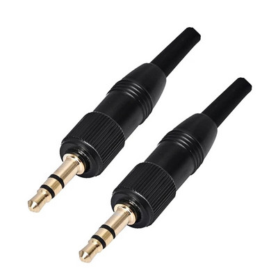 2 Piece 3.5 Mm 1/8Inch Stereo Screw Audio Lock Connector Adapter Plug Connector Black For Sennheiser Microphone Spare Plug