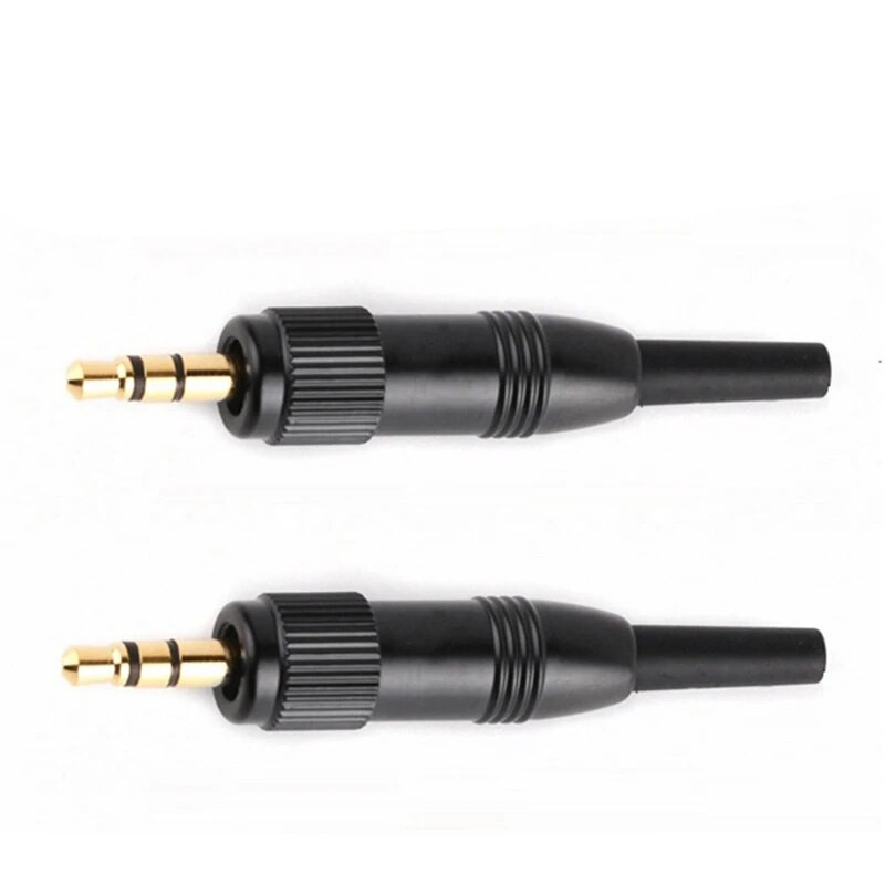 2 dalių 3,5 mm 1/8 colio stereofoninis varžtas garso užrakto jungtis adapterio kištuko jungtis juoda, skirta Sennheiser mikrofono atsarginiam kištukui
