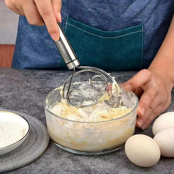 Датска бъркалка за тесто от неръждаема стомана Разбиване на брашно Кухненска бъркалка за тесто Миксер Инструменти за правене на хляб за печене на торта Пица