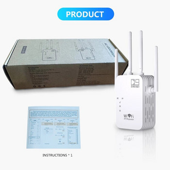 Ασύρματος δρομολογητής 2,4Ghz/5Ghz WiFi Repeater 1200M Wi Fi Signal Booster Ενισχυτής WiFi 802.11N Long Range Extender Access Point